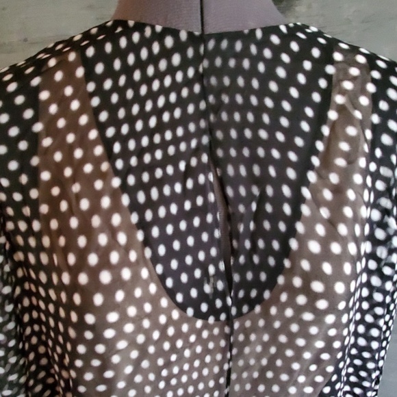 Polka-Dot Silk-Chiffon Blouse size 46 - Picture 4 of 6